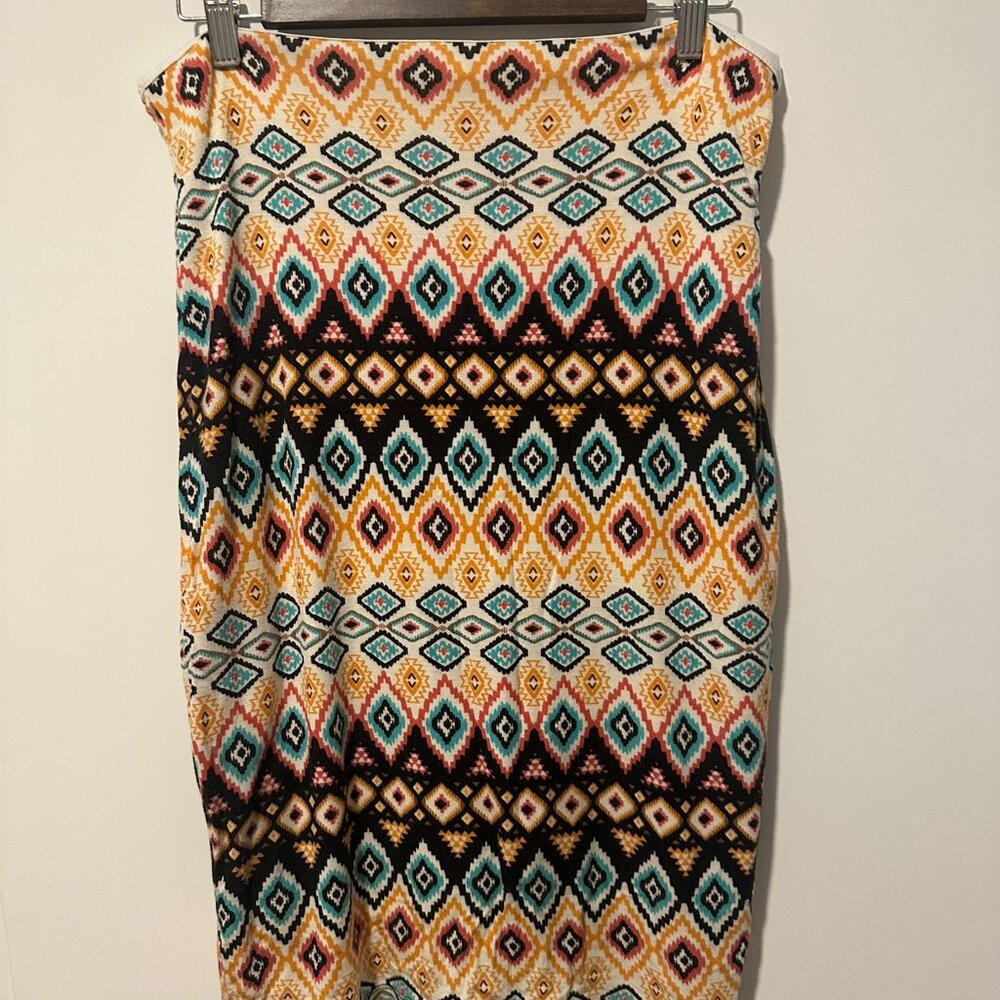 Papermoon Multicolor Tribal Print Knit Skirt – Size M
